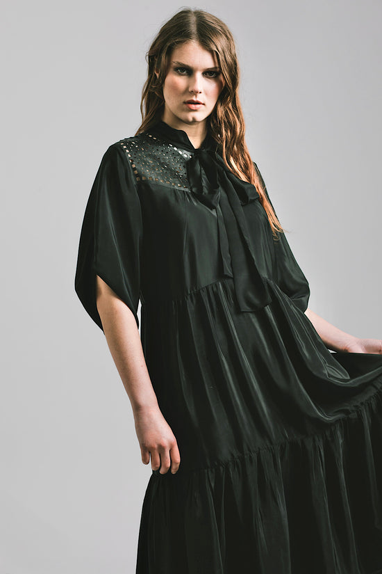 Image Title Directions Dress - Silk and Leather Lace